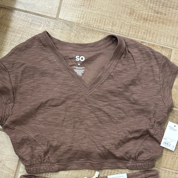 SO Chocolate Brown V-Neck Top and Skort Set - Picture 2 of 4